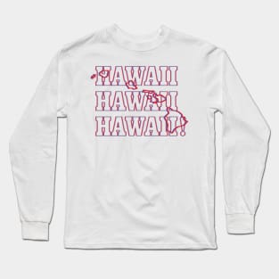 Hawaii State Map & Label Long Sleeve T-Shirt